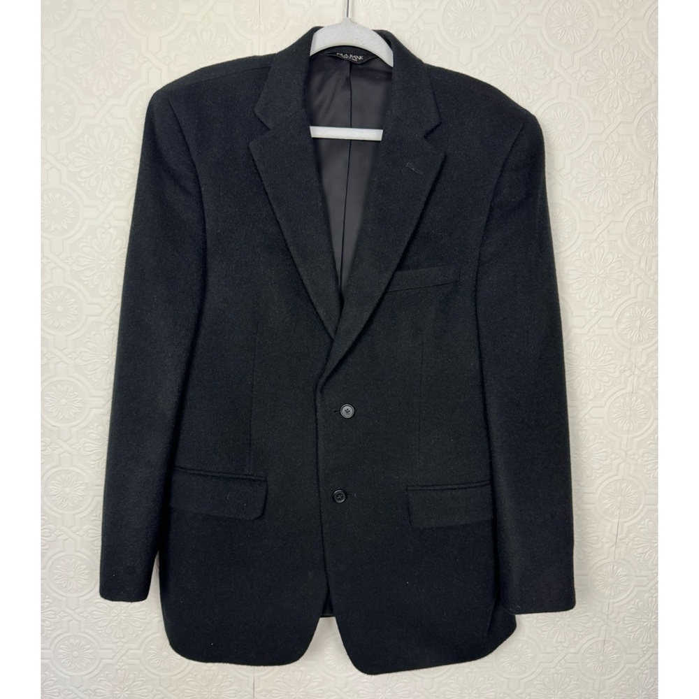 Jos A Bank 100% Camel Hair Blazer Suit Jacket Black Size 41 Regular Office - Picture 1 of 7
